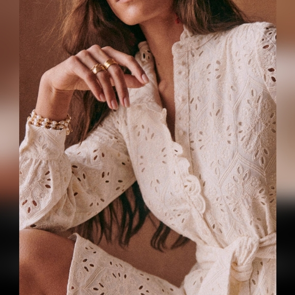 Sezane Marly Ecru Long Sleeve Dress - Picture 2 of 12